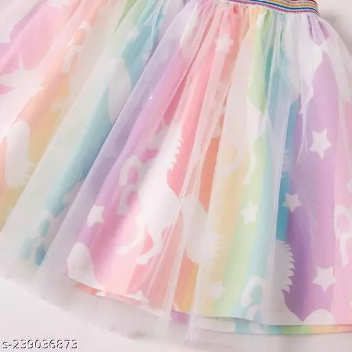 BABY PINK TOP SKIRT WITH UNICORN PRINT SET