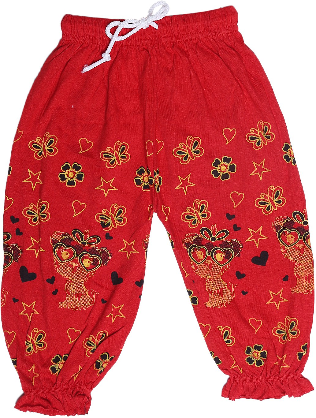 GIRLS FLORAL PRINT PAYJAMA LOWER - ELASTIC (PACK OF 5)