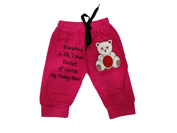 CUTE TEDDY PRINT TRACK PANT WITH STRING (PACK OF 3)