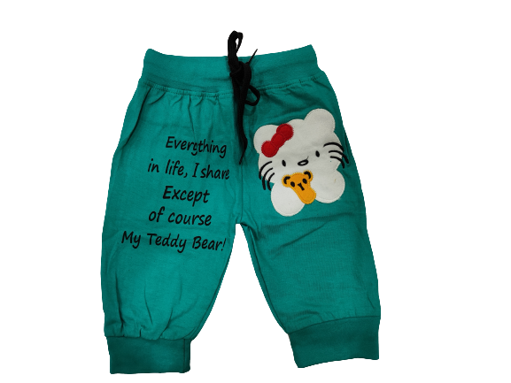 CUTE TEDDY PRINT TRACK PANT WITH STRING (PACK OF 3)