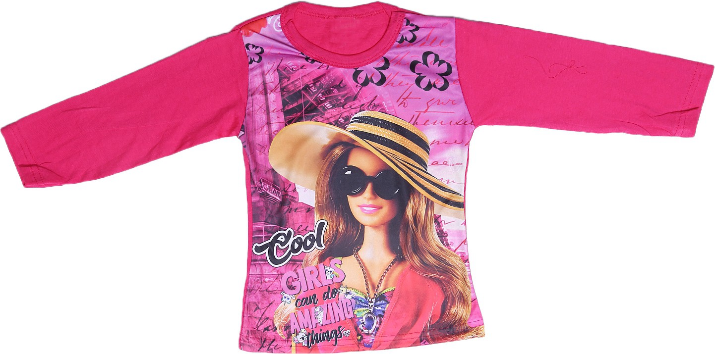 GIRLS BARBIE PRINT TOP FULL SLEEVES(PACK OF 3)